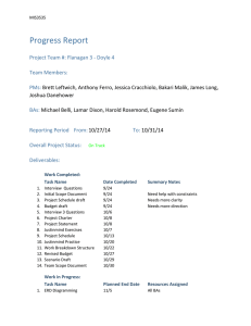 Progress Report 10/31