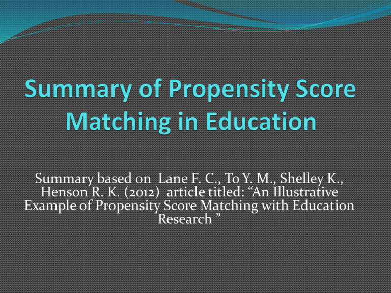 presentation-on-summary-of-propensity-score-matching-in-education