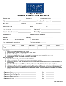 College of Business Internship Agreement Form