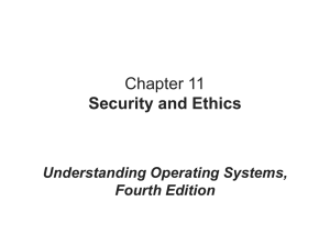 Chapter 11 Security and Ethics Understanding Operating Systems, Fourth Edition