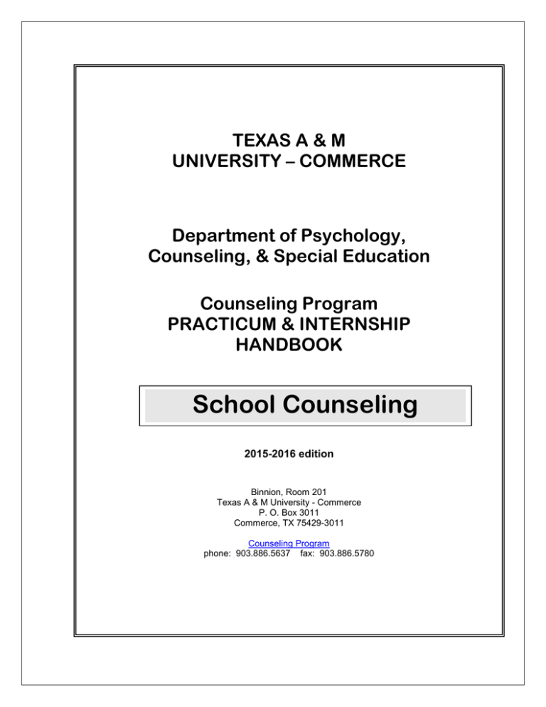 2015-2016 School Counseling Handbook