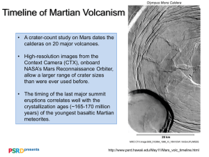 Timeline Martian Volcanism of