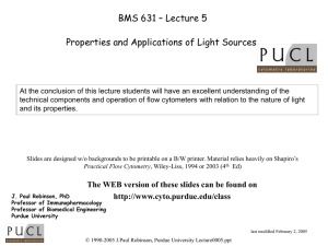 Lecture 5: Properties and Applications of Light Sources