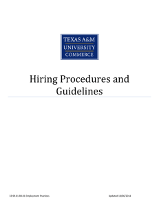 Hiring Procedures and Guidelines