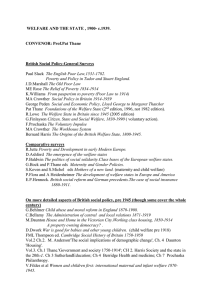 British State Welfare and the State of Welfare in Britain 1900-1945