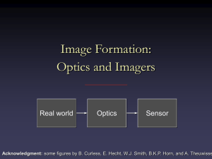 Image Formation: Optics and Imagers Real world Optics