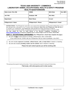 Laboratory Animal Occupational Health Questionnaire form