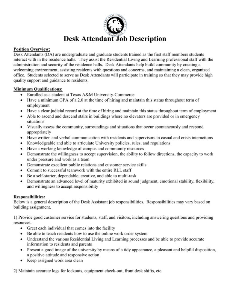 Job Description Word Document 