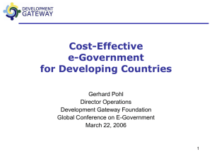 Cost-Effective e-Government for Developing Countries