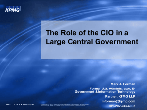 The Role of the CIO in a Large Central Government