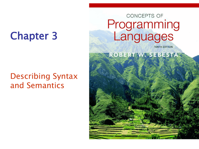 Chapter 3 Describing Syntax And Semantics