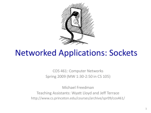 Networked Applications: Sockets