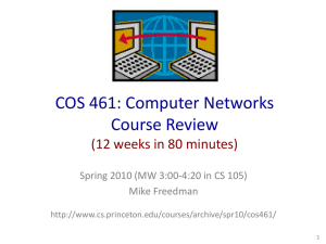 COS 461: Computer Networks Course Review (12 weeks in 80 minutes)