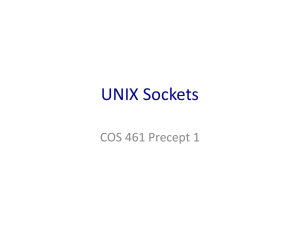 UNIX Sockets COS 461 Precept 1