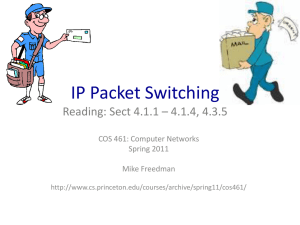 ching Reading: Sect 4.1.1 – 4.1.4, 4.3.5 COS 461: Computer Networks Spring 2011