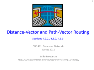 Distance-Vector and Path-Vector Routing Sections 4.2.2., 4.3.2, 4.3.3 COS 461: Computer Networks