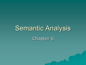 Semantic Analysis Chapter 6