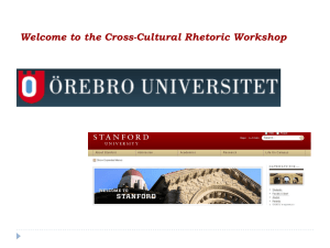 Welcome to the Cross-Cultural Rhetoric Workshop