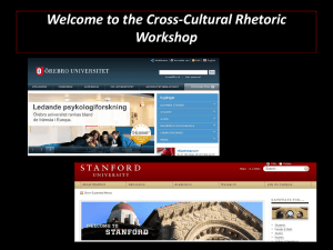 Welcome to the Cross-Cultural Rhetoric Workshop