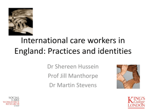 International care workers (ppt, 630 KB)