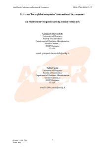 Drivers of born-global companies’ international development: an empirical investigation among Italian companies