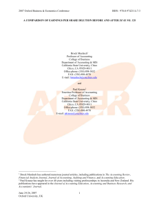 A Comparison Of Earnings Per Share Dilution Before And After Sfas No. 128