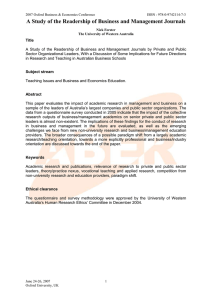 A Study Of The Readership Of Business And Management Journals