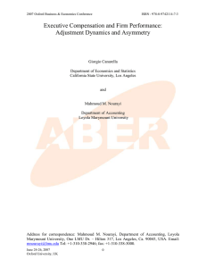 Executive Compensation And Firm Performance: Adjustment Dynamics And Asymmetry