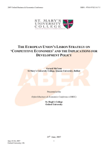 The European Union’s Lisbon Strategy On ‘Competitive Economies’ And The Implications For Development Policy
