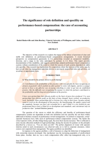 The Significance Of Role Definition And Specifity On Performance-based Compensation: The Case Of Accounting Partnerships