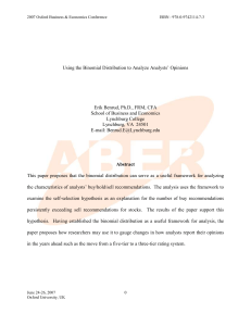 Using The Binomial Distribution To Analyze Analysts’ Opinions