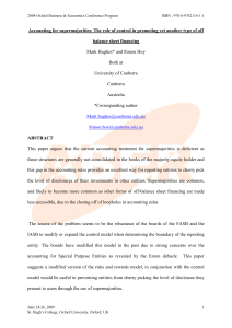 Accounting For Supermajorities: The Role Of Control In Promoting Yet Another Type Of Off Balance Sheet Financing