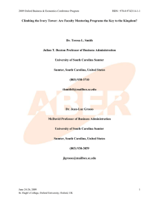 Climbing The Ivory Tower: Are Faculty Mentoring Programs The Key To The Kingdom?