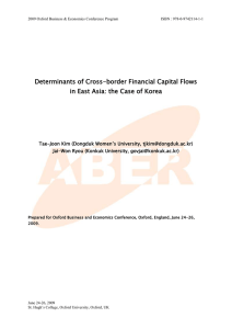 Determinants Of Cross-Border Financial Capital Flows In East Asia: The Case Of Korea