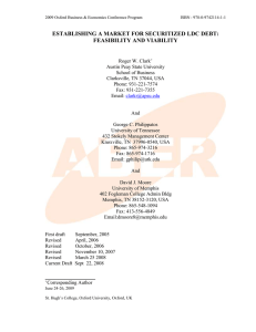 Establishing A Market For Securitized Ldc Debt: Feasibility And Viability