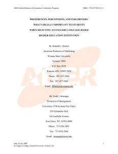 Preferences, Perceptions, And Parameters: What’s Really Important To Students When Selecting An English Language-Based Higher Education Institution