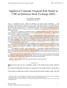 Applied of Corporate Financial Risk Model as CSR on Indonesia Stock Exchange (BEI)