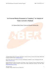 Are External Shocks Permanent or Transitory? An Analysis of Visitor Arrivals to Thailand