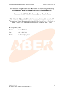 Are There Any 'Bright' Spots And 'Hot' Spots Of Rice Water Productivity In Bangladesh? A Spatio-Temporal Analysis Of District-Level Data