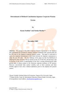Determinants of Defined-Contribution Japanese Corporate Pension