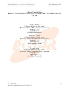 Podcasts, Wikis, and Blogs: Follow the Example of Hercules and Capture Cerberus to Achieve Successful Collaborative Learning