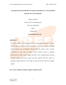 Assessing the Economic Benefits of Transport Expenditure in a VES production function: The case of Mauritius