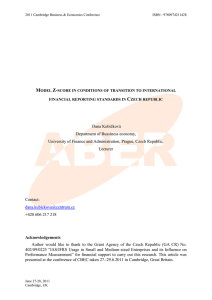 Model Z-score In Conditions of Transition To International Financial Reporting Standards In Czech Republic