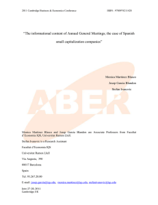 The informational content of Annual General Meetings; the case of Spanish small capitalization companies