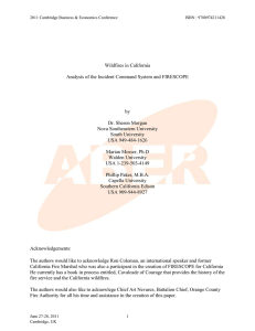 Wildfires in California Analysis of the Incident Command System and Firescope