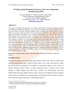 Working Capital Financing Preferences: The Case of Mauritian Manufacturing SMEs