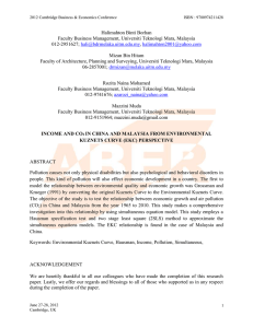 Income And Co2 In China And Malaysia From Environmental Kuznets Curve (ekc) Perspective