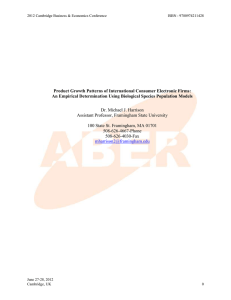 Product Growth Patterns of International Consumer Electronic Firms: An Empirical Determination Using Biological Species Population Models