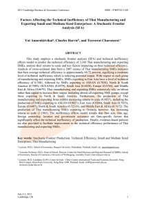 Factors Affecting the Technical Inefficiency of Thai Manufacturing and Exporting Small and Medium Sized Enterprises: A Stochastic Frontier Analysis (SFA)