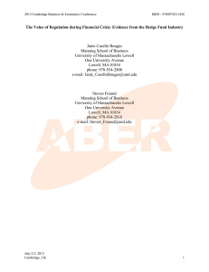 The Value of Regulation during Financial Crisis: Evidence from the Hedge Fund Industry